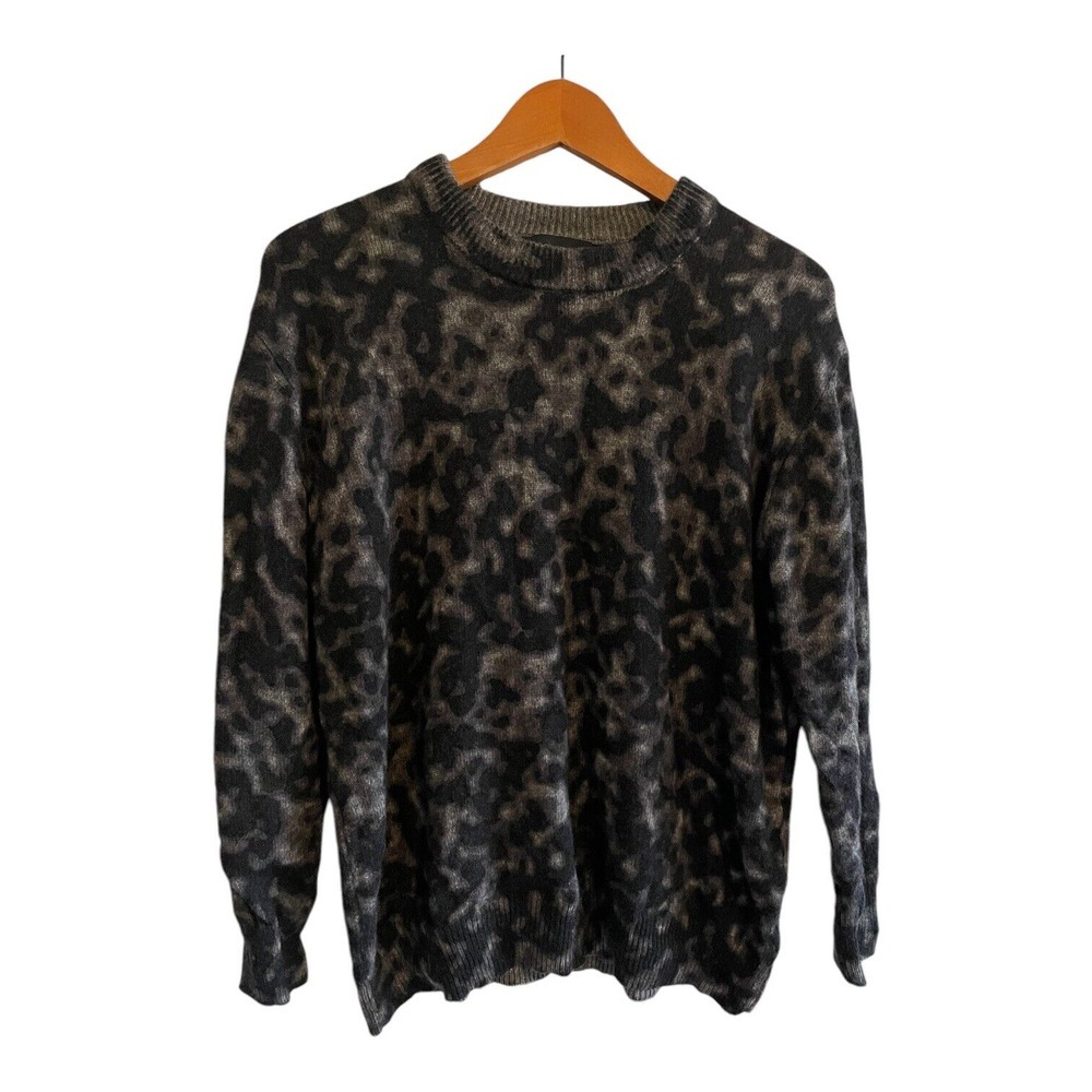 LINE Sweater Jumper Women's Size Large Baby Wool Yak Cashmere Animal Print